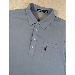 Johnnie-O Mens Blue Short Sleeve 4-Button Polo Shirt Cotton Logo Pocket Size M